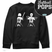 Gift For Father,Gift For Grandpa,Baseball,Softball,Non-Eng,Icon,Confident - Baseball Softball Dad Papa Kids Backside Line Art - Personalized T Shirt