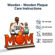 Basketball, Sport Mom, Mom - Children, Gift For Mother, Love - Basketball Mom And Kids - Personalized Custom Shaped 2-Layered Wooden Plaque
