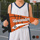 Confident,Back To School,Basketball,Gift For Kids,Custom Text - Basketball Player With Name & Number - Personalized Pennant