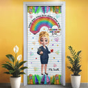 Teacher,Happy - Be Bright Be Kind Back To School - Personalized Door Cover