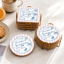 Gift For Bestie, Playful, Wedding, Custom Text - Beach Bachelorette Party - Personalized Cork Coaster