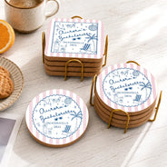 Gift For Bestie, Playful, Wedding, Custom Text - Beach Bachelorette Party - Personalized Cork Coaster