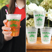 Summer, Gift For Bestie, Wedding, Playful, Icon - Beach Bachelorette Party Summer Vibe - Personalized Frosted Cups