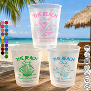 Summer, Gift For Bestie, Wedding, Playful, Icon - Beach Bachelorette Party Summer Vibe - Personalized Frosted Cups