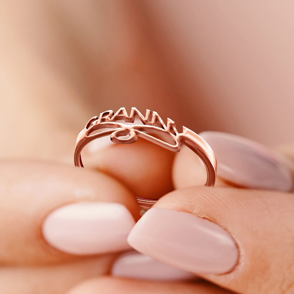 Gift For Yourself,Gift For Women,Gift For Mother,Gift For Grandma,Love - Beautiful Ring For Mom And Grandma - Personalized Custom Shaped Ring