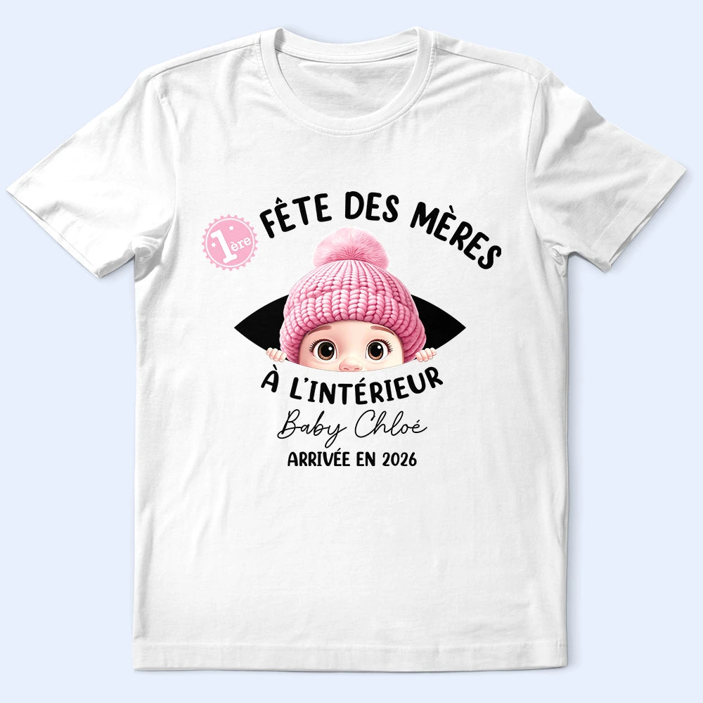 Bébé À L'intérieur - Pour Future Maman - T-Shirt Personnalisé