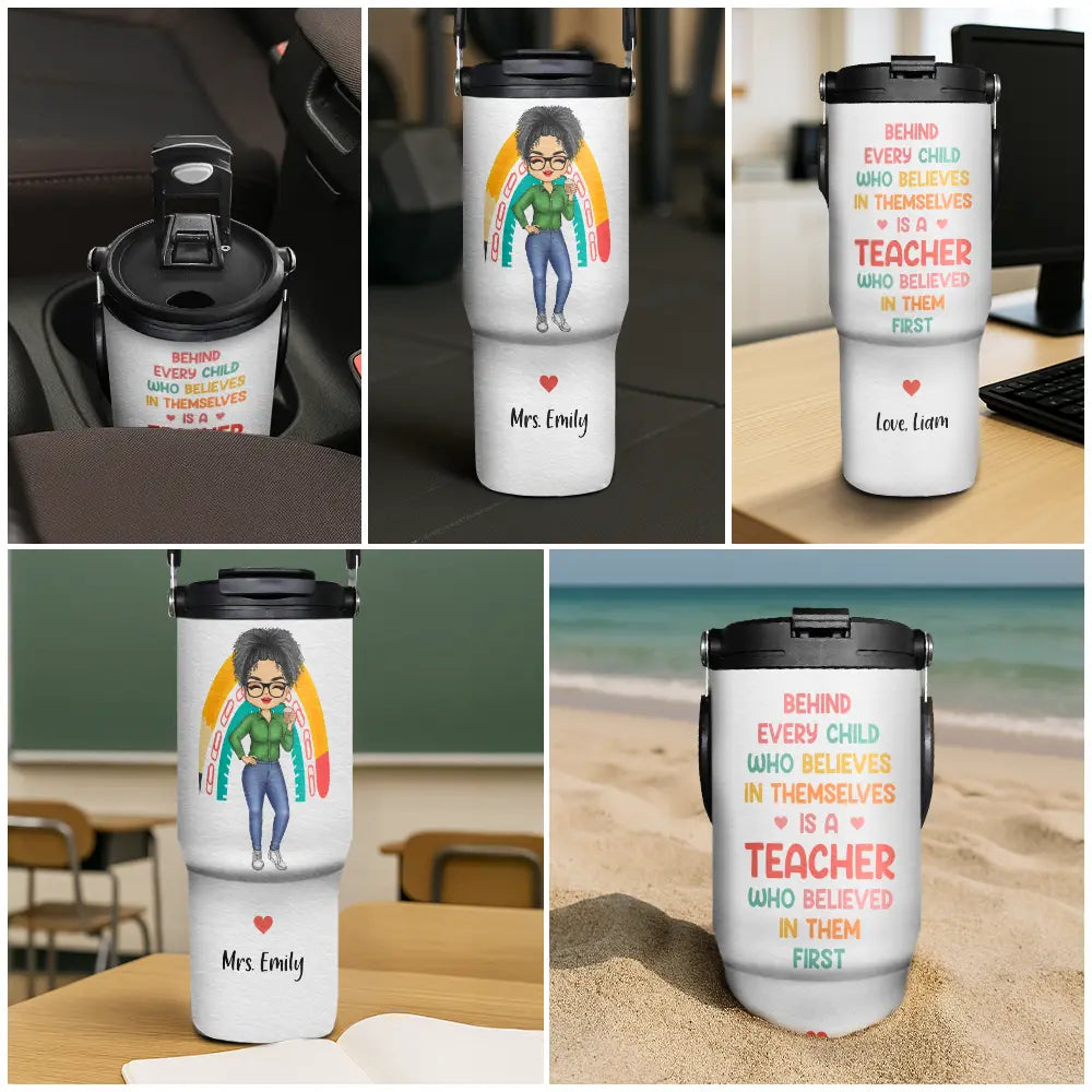 Teacher, Back To School - Behind Every Child Teacher - Personalized 30oz Tumbler With Handle