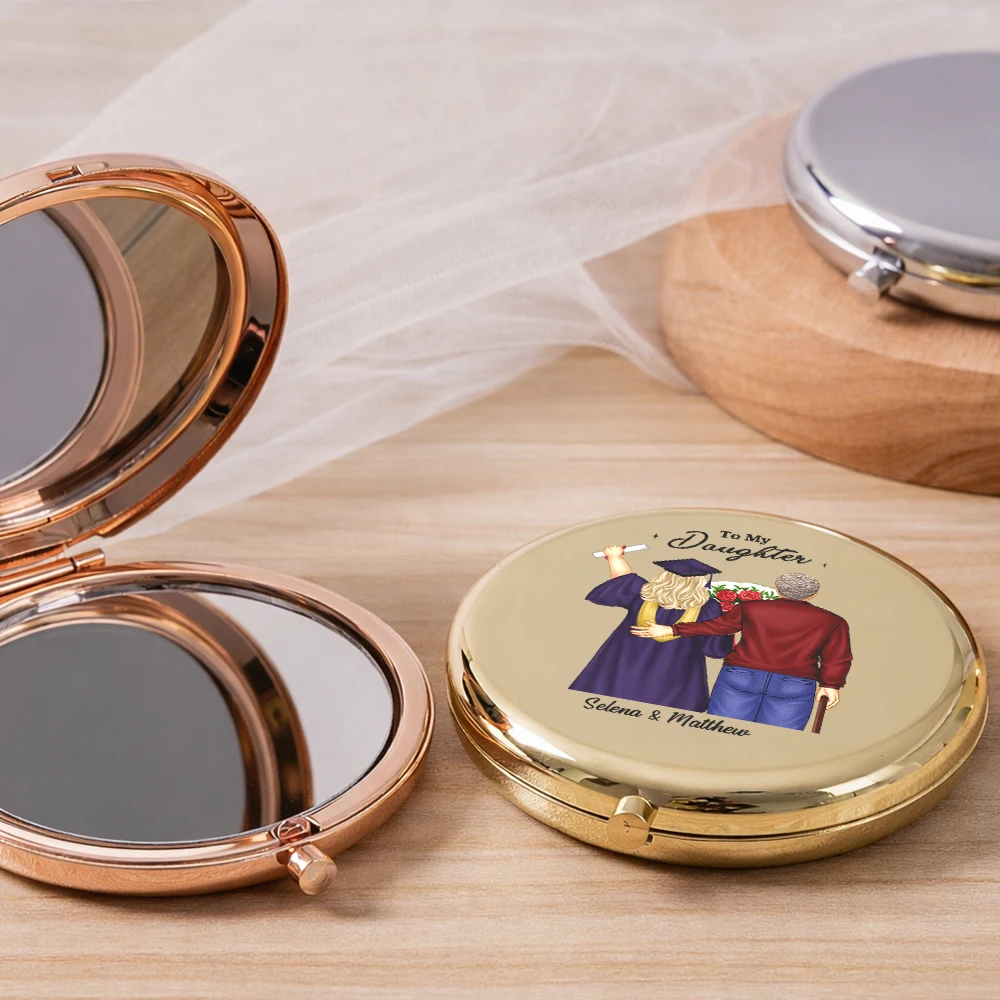Gift For Daughter,Mom,Daughters (Adult),Graduation,Happy - Behind You All Memories Mother Daughter Graduation - Personalized Compact Mirror