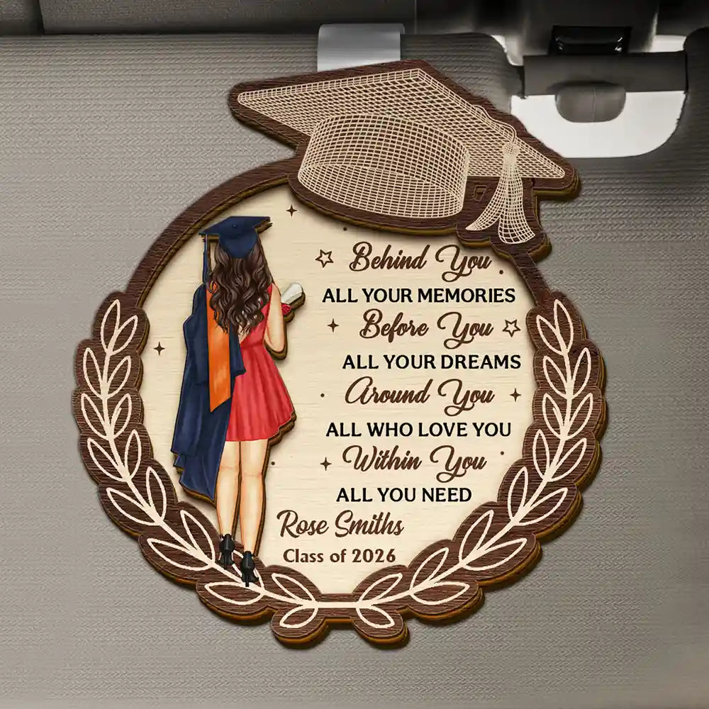 Behind You All Your Memories - Personalized Custom Shaped Car Visor Clip