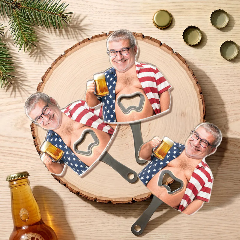 Humorous,Gift For Men,Custom Photo,Gift For Yourself,Cut-Face Photo - Custom Photo Belly Out For Summer - Personalized Custom Shaped Bottle Opener