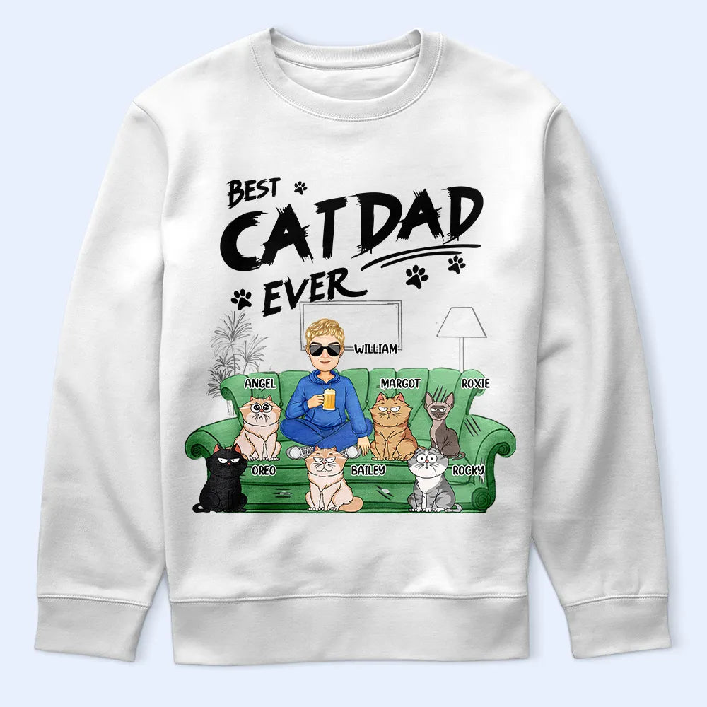 Cat Dad, Cat Lovers, Funny - Best Cat Dad Ever - Personalized T Shirt