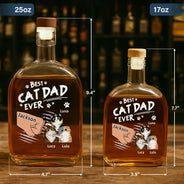Cat Lovers, Cat Dad, Happy - Best Cat Dad Ever - Personalized Whiskey Bottle