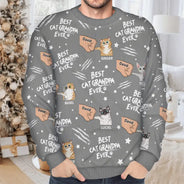 Cat Mom,Cat Lovers,Funny,Happy,Cat Dad - Best Cat Dad Mom Mum Ever - Personalized Unisex Ugly Sweater
