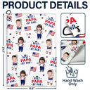 Gift For Husband,Gift For Grandpa,Golf,Sport Dad,Grandpa's Hobby,Dad's Hobby,Happy,Independence Day - Best Dad By Par Funny Kid US Flag - Personalized Golf Towel