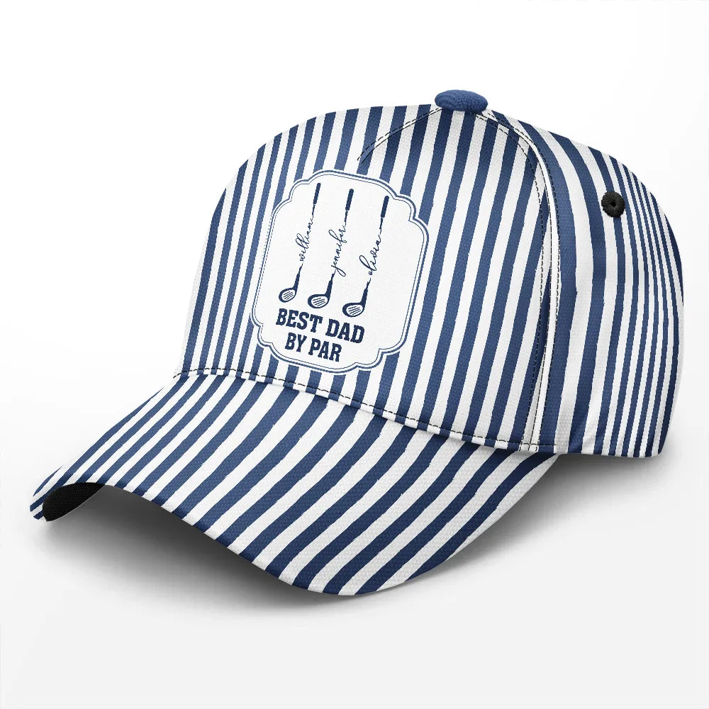 Gift For Grandpa,Gift For Father,Golf,Non-Eng,Icon,Proud - Best Dad By Par Golf Clubs - Personalized Classic Cap