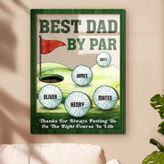 Gift For Father, Golf, Love - Best Dad By Par Golfing Father - Personalized 2-Layer Wood Acrylic Plaque