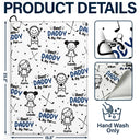 Happy,Golf,Dad's Hobby,Sport Dad,Gift For Father,Gift For Grandpa,Grandpa's Hobby,Gift For Husband - Best Dad By Par Stick Figures Kid & Pet - Personalized Golf Towel