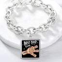 Gift For Father,Parents,Gift For Mother,Happy,Gift For Husband,Gift For Wife,Gift For Grandpa,Gift For Grandma - Best Dad Ever - Personalized Charm Bracelet