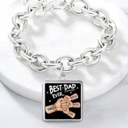 Gift For Father,Parents,Gift For Mother,Happy,Gift For Husband,Gift For Wife,Gift For Grandpa,Gift For Grandma - Best Dad Ever - Personalized Charm Bracelet