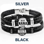 Gift For Father,Parents,Gift For Mother,Happy,Gift For Husband,Gift For Wife,Gift For Grandpa,Gift For Grandma - Best Dad Ever - Personalized Leather Braided Bracelet