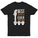 Guitar,Gift For Father,Gift For Grandpa,Happy - Best Dad Ever Guitar Headstock Custom Kid Names - Personalized T Shirt