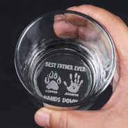 Gift For Father,Happ - Best Dad Ever Hands Down - Personalized Engraved Whiskey Glass