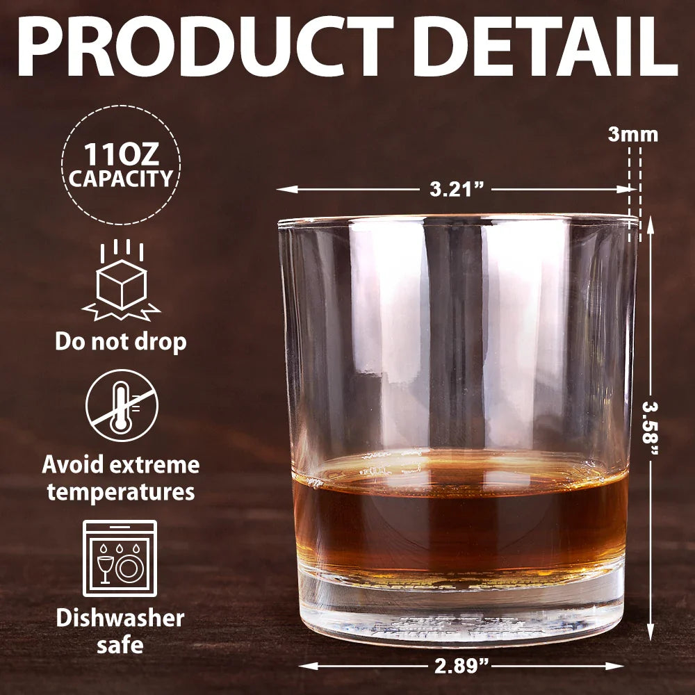 Gift For Father,Happ - Best Dad Ever Hands Down - Personalized Engraved Whiskey Glass