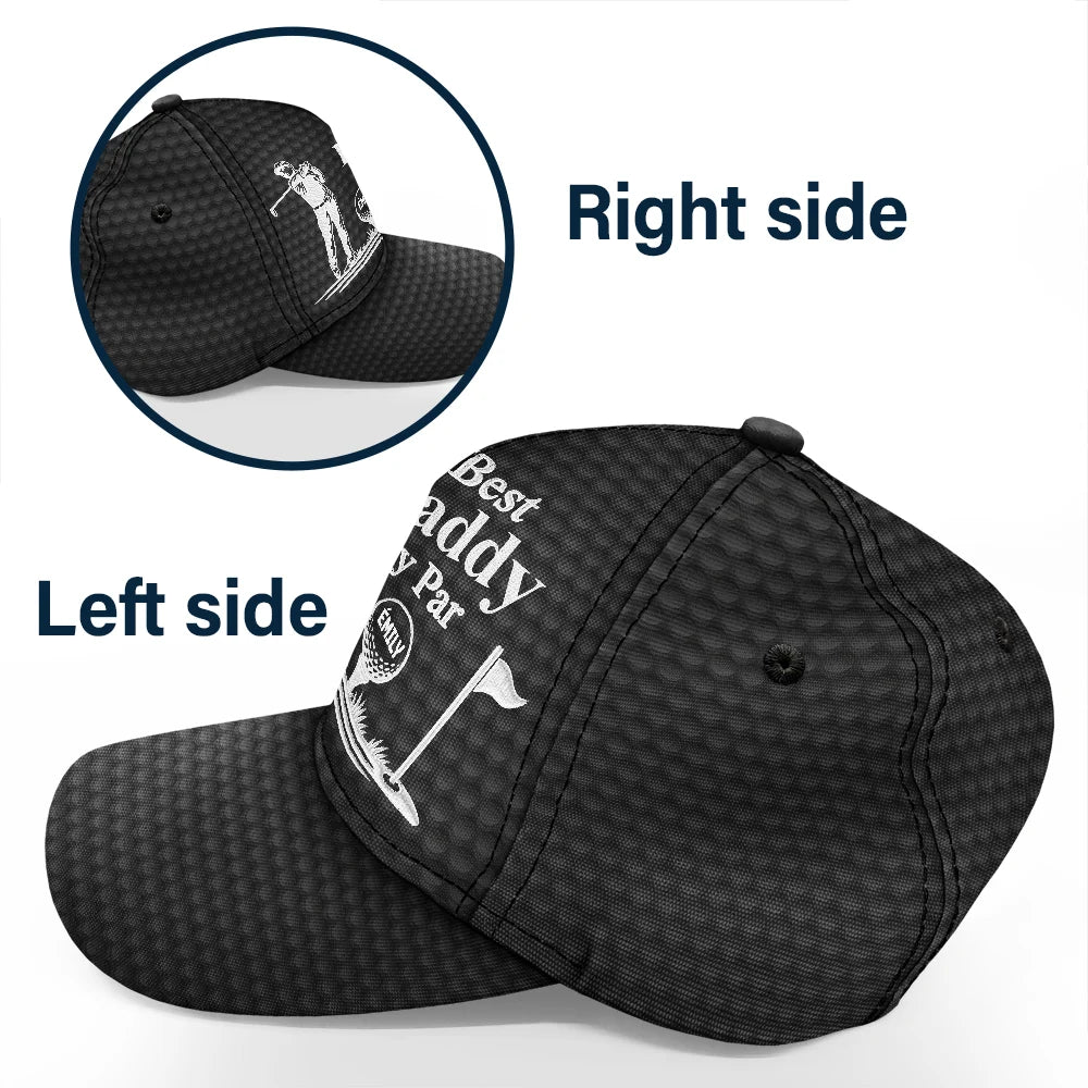 Gift For Father,Gift For Grandpa,Golf,Top Market,Non-Eng,Icon,Proud - Best Dad Grandpa By Par Golf Ball - Personalized Classic Cap