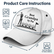 Gift For Father,Gift For Grandpa,Golf,Top Market,Non-Eng,Icon,Proud - Best Dad Grandpa By Par Golf Ball - Personalized Classic Cap