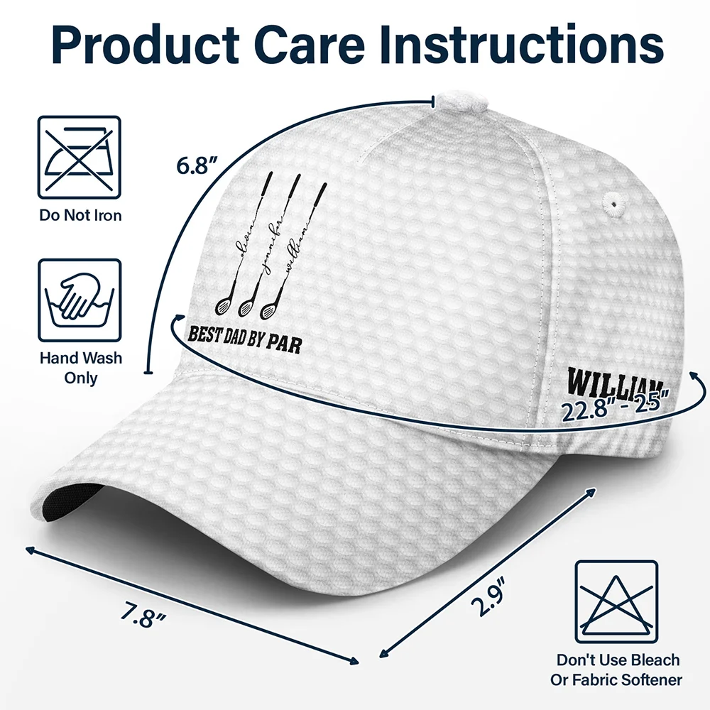 Gift For Father,Gift For Grandpa,Golf,Happy,Icon - Best Dad Grandpa By Par Golf Clubs - Personalized Classic Cap