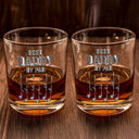 Gift For Father,Gift For Grandpa,Golf,Happy - Best Dad Grandpa By Par Golf Clubs - Personalized Whiskey Glass