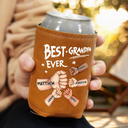 Gift For Father,Gift For Grandpa,Gift For Husband,Gift For Men,Happy - Best Dad Grandpa Ever - Personalized Leather Can Cooler