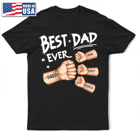 Best Dad Grandpa Ever Fist Bump - Personalized T Shirt
