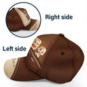 Dad - Children,Grandpa - Grandkids,Gift For Grandpa,Gift For Father,Happy - Best Dad Grandpa Papa Cute Kids Printed Leather Effect - Personalized Classic Cap