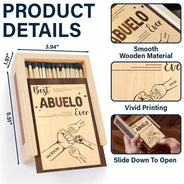 Gift For Grandpa,Grandpa - Grandkids,Gift For Father,Dad - Children,Non-Eng - Best Daddy Grandpa Ever - Personalized Wooden Matchbox