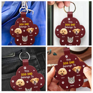 Dog Dad,Pet Lovers,Gift For Father,Adorable,Custom Text - Best Dog Dad Ever - Personalized Custom Shaped Leather Keychain
