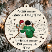 Christmas, Gift For Bestie, Happy - Best Friend You Are The Only One - Personalized 2-Layered Wooden Ornament