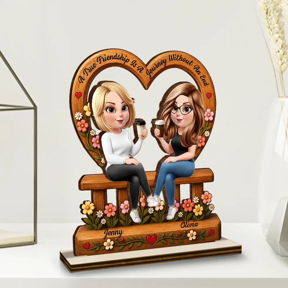Gift For Bestie, Sentimental, Vector - Best Friends Are The Family We Choose - Personalized Custom Shaped Wooden Plaque
