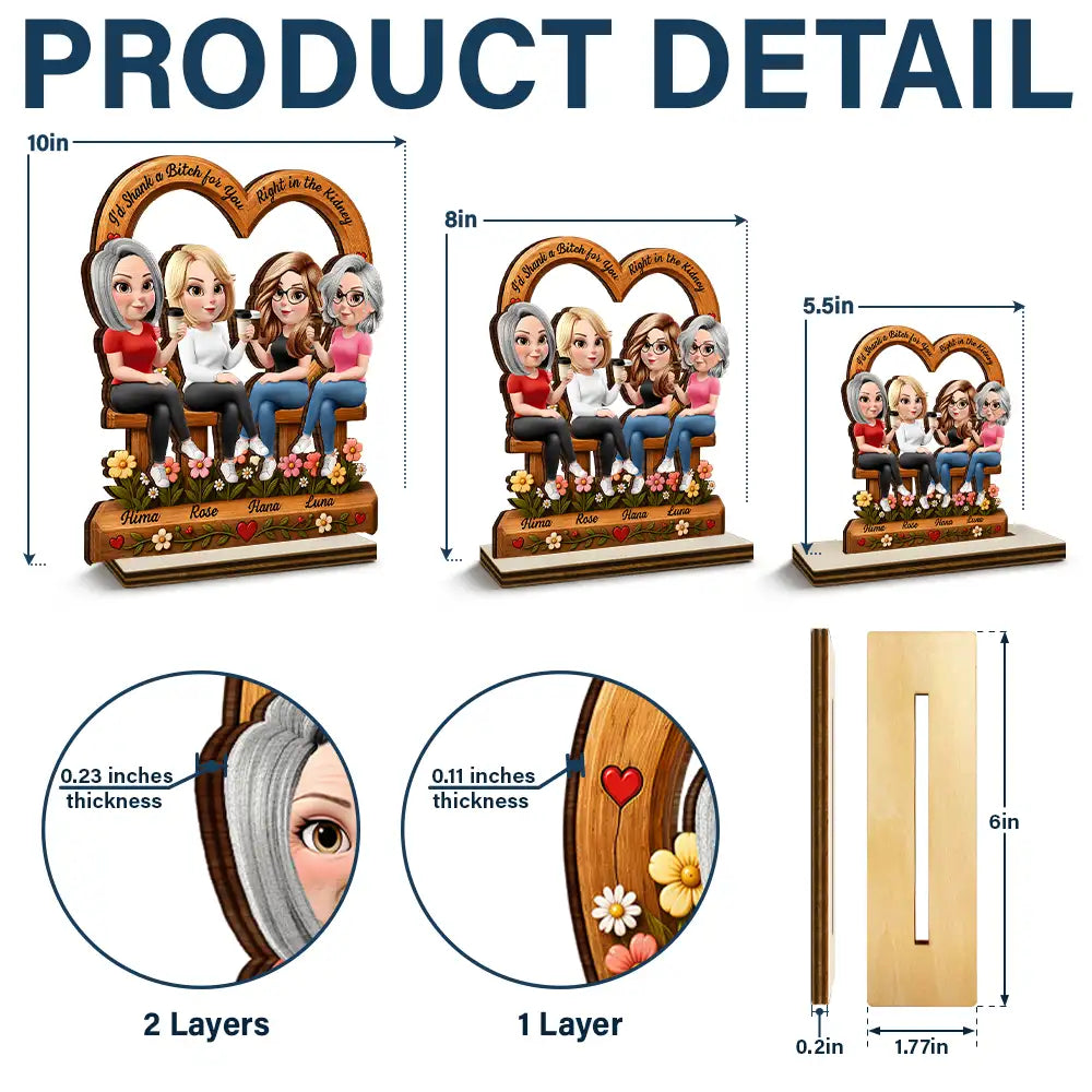 Gift For Bestie, Sentimental, Vector - Best Friends Are The Family We Choose - Personalized Custom Shaped Wooden Plaque