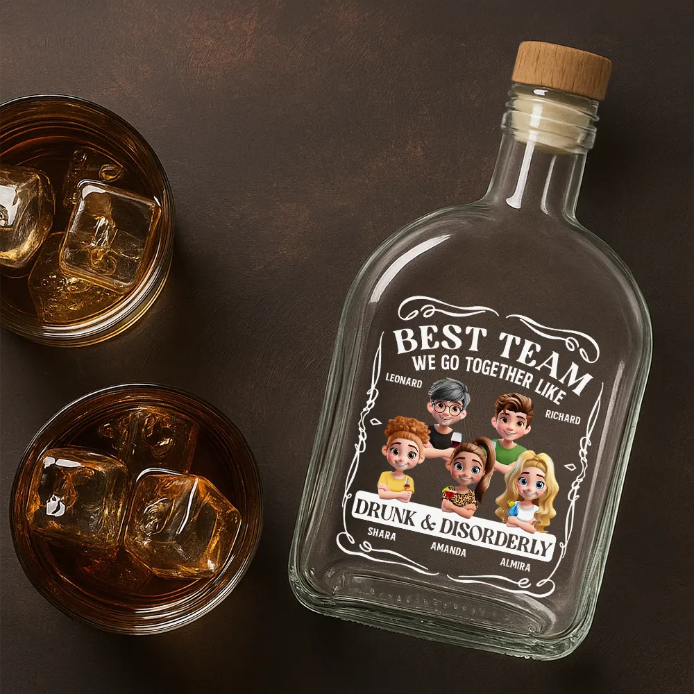Gift For Bestie, Gifts For Colleagues, Gift For Brothers, Happy - Best Friends We Go Together Like Drunk And Disorderly - Personalized Whiskey Bottle