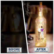 Gift For Bestie,Happy - Bestie Because Of You I Laugh A Little Harder - Personalized Bottle Light