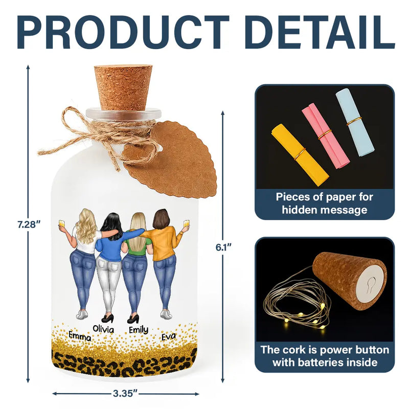 Gift For Bestie,Gifts For Colleagues,Gift For Sisters,Funny,Gift For Sibling - Bestie Because Of You I Laugh A Little Harder - Personalized Short Bottle Light