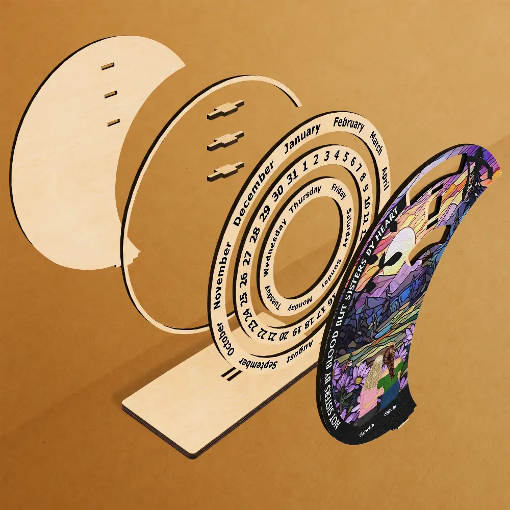 Gift For Bestie, Happy, Christmas - Bestie Forever - Personalized Spinning Perpetual Desk Calendar