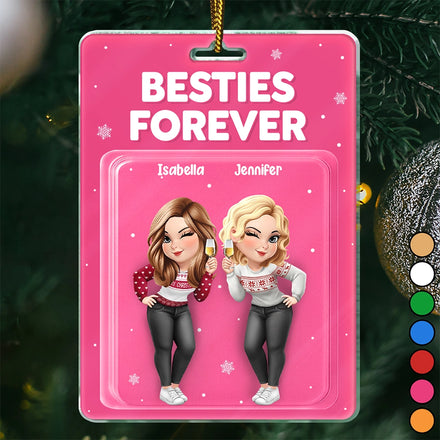 Bestie Forever 3D Effect Acrylic Block - Personalized Custom Shaped Acrylic Ornament