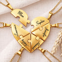 Gift For Bestie - Bestie Sister Forever Friendship Jewelry - Personalized Heart Puzzle Necklace Set