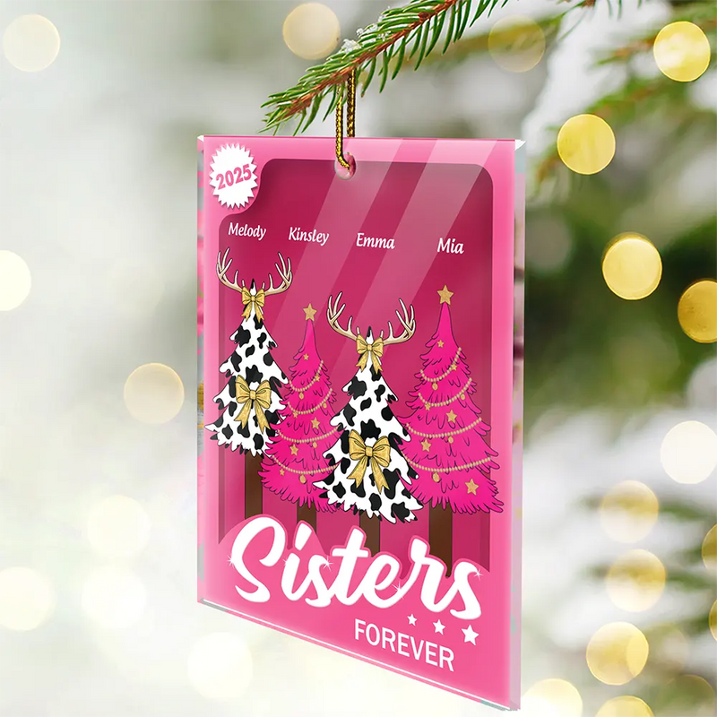 Gift For Bestie,Funny,Christmas - vBesties Forever - Personalized Custom Shaped Acrylic Ornament