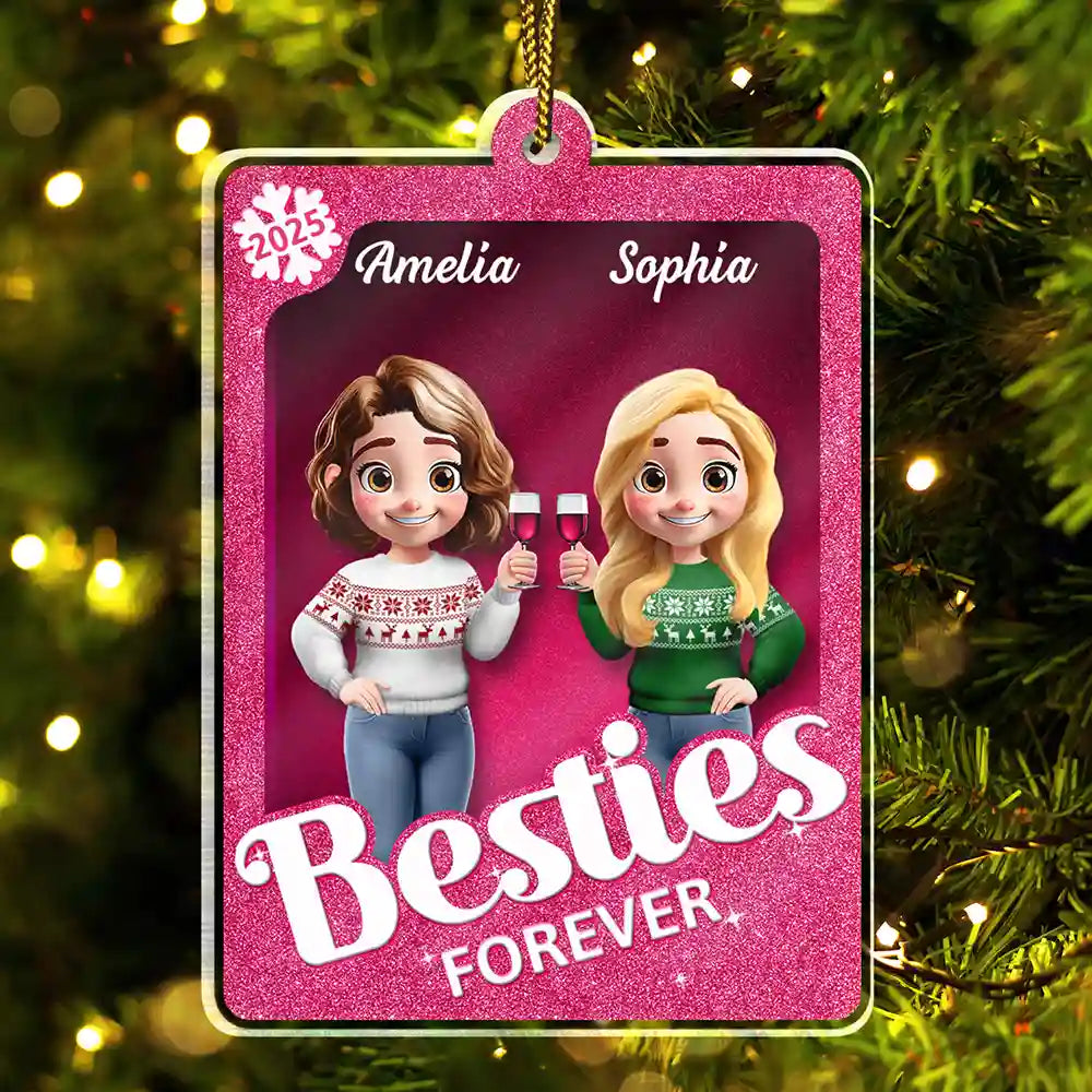 Besties Forever 3D Effect Toy Box - Personalized Custom Shaped Acrylic Ornament