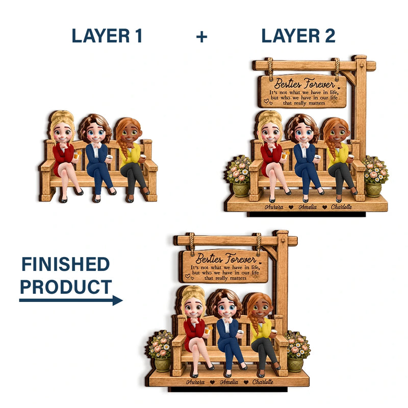 Top Market,Sentimental,Gift For Bestie,Vector - Besties Forever It's Not What We Have In Life - Personalized Custom Shaped Wooden Plaque