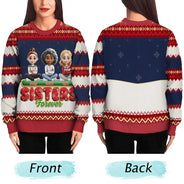 Gift For Bestie,Christmas,Happy,Gift For Sisters,Gift For Brothers,Gift For Sibling,Cousin - Besties Friends Siblings Forever 3D Effect - Personalized Unisex Ugly Sweater