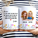 Gift For Bestie,Old Best friends - Besties Friendship Thank You For Being In Mine - Personalized White Edge-to-Edge Mug